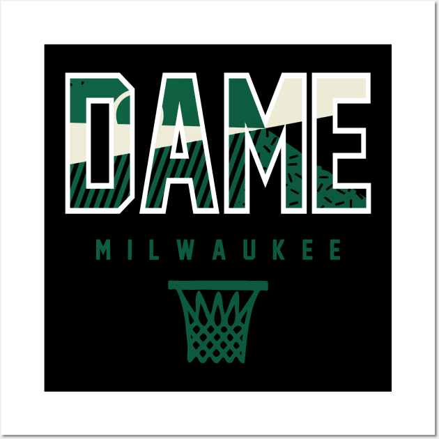 Dame Milwaukee Basketballl Warmup Wall Art by funandgames